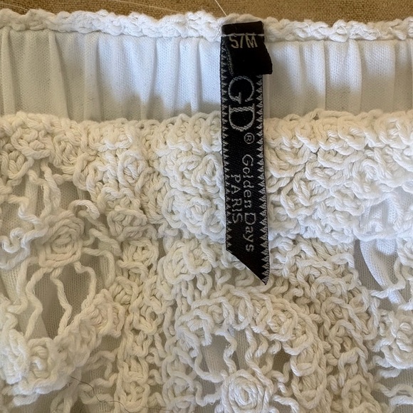 Crochet white boho chic asymmetrical midi skirt Elegant & Feminine (S/M) - Picture 10 of 10